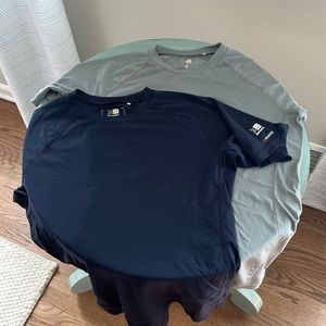 Men’s polartec sweat wicking t shirts - navy and gray - size Medium